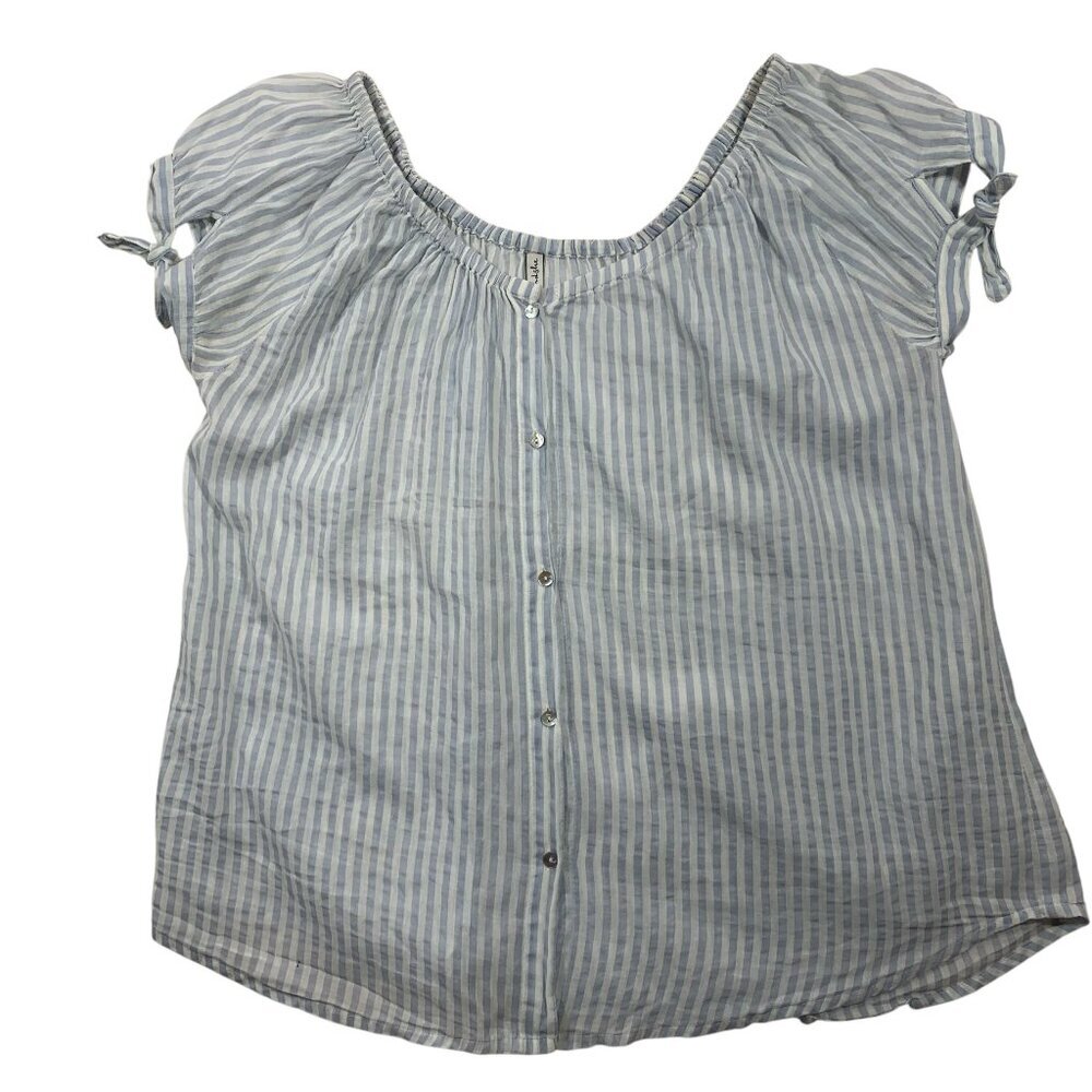 off-the shoulder blue & white stripped shirt. Size: extra large by Blend…
